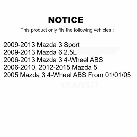 Kugel Front Wheel Bearing Pair For Mazda 3 6 5 Sport K70-100534